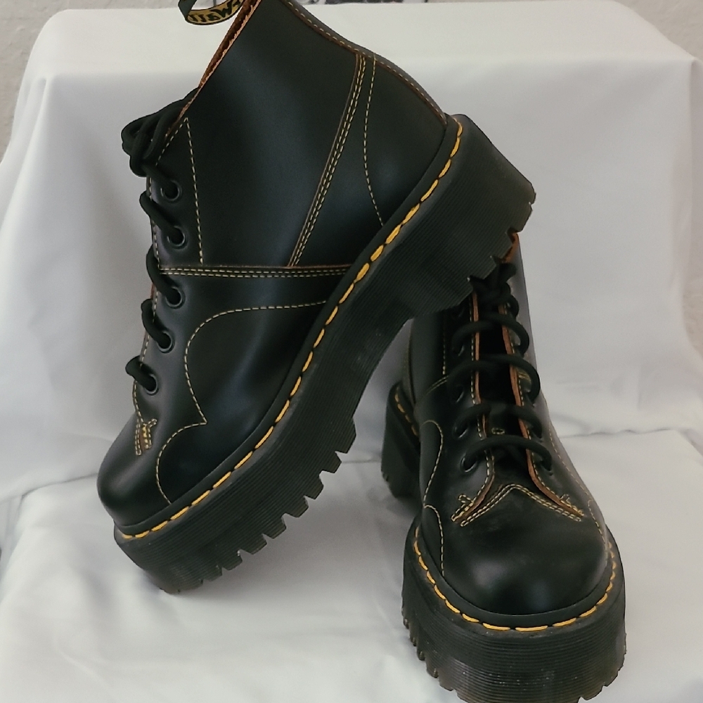 Dr Martens Black Church Monkey Quad Platform